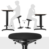 Arbeitshocker Bürohocker Sitzhöhe 60-85 cm Schwarz