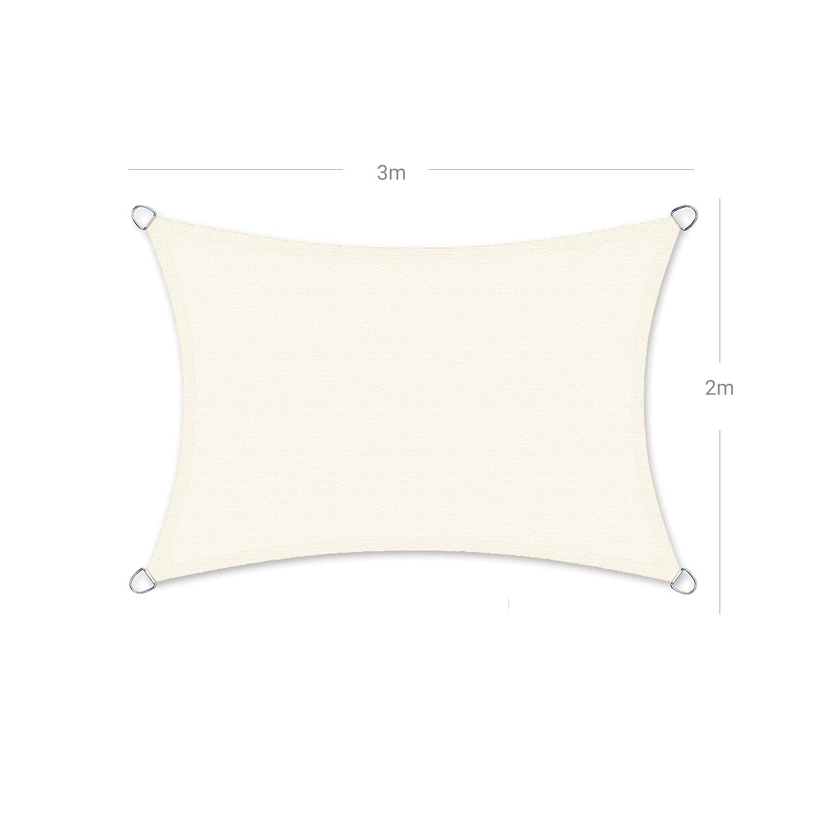 Sonnensegel aus HDPE 2 x 3 m Weiß