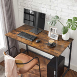 Schreibtisch Computertisch schmal 120 x 60 x 75 cm Vintagebraun-Schwarz