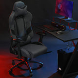 Gaming Stuhl Bürostuhl bis 150 kg belastbar Schwarz-Grau