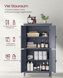 NEU Badezimmerschrank mit 4 Türen und verstellbaren Ablagen 30 x 60 x 110 cm