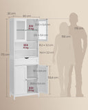 NEU Badschrank mit LED Beleuchtung und verstellbarer Ablagen weiß