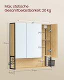 NEU Badezimmerschrank mit LED-Beleuchtung 14,5 x 70 x 70 cm
