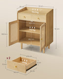 NEU Sideboard Rattan-Optik mit Schubladen eichenbeige