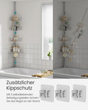 NEU Duschregal mit 4 Ebenen ohne Bohren taubengrau