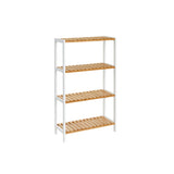 NEU Badezimmerregal aus Bambus 26 x 60 x 100 cm weiß-naturfarben weiß