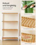 NEU Badezimmerregal aus Bambus 26 x 60 x 100 cm weiß-naturfarben weiß