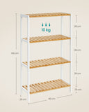 NEU Badezimmerregal aus Bambus 26 x 60 x 100 cm weiß-naturfarben weiß