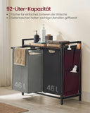 NEU Wäschekorb 2 Fächer mit Ablage 2 x 46 L grau-braun