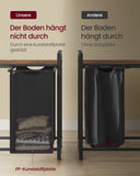 NEU Wäschekorb 2 Fächer mit Ablage 2 x 46 L grau-braun