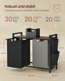 NEU Wäschekorb 2 Fächer mit Ablage 2 x 46 L grau-braun