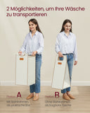 NEU Wäschekorb 4 Fächer naturbeige-kamelbraun cremeweiß