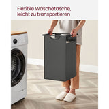 Neu Wäschekorb mit 2 Ablagen 2 x 46 L Schwarz-Grau