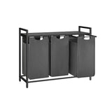 Neu Wäschekorb mit 1 Ablage 3 x 38 L Schwarz-Grau