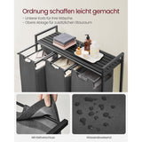 Neu Wäschekorb mit 1 Ablage 3 x 38 L Schwarz-Grau