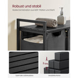 Neu Wäschekorb mit 1 Ablage 3 x 38 L Schwarz-Grau