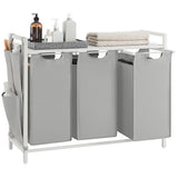 NEU Wäschekorb mit Ablage 120 L, 92,5 x 33 x 72 cm Grau Weiß