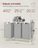 NEU Wäschekorb mit Ablage 120 L, 92,5 x 33 x 72 cm Grau Weiß