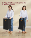 NEU Wäschekorb 3 Fächer mit Rollen und abnehmbaren Taschen
