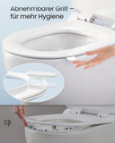 NEU Toilettensitz D-Form lang weiß