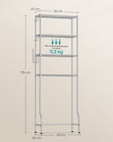 Neu 4-stöckiges Toilettenregal Taubengrau