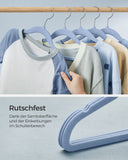 NEU 50er-Set Kinderkleiderbügel mit 360° drehbaren Haken blassblau