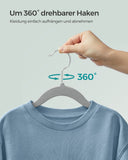 NEU 50er-Set Kinderkleiderbügel mit 360° drehbaren Haken taubengrau