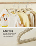 NEU 50er-Set Kinderkleiderbügel mit 360° drehbaren Haken sandbeige