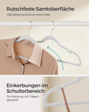 NEU 50er-Set Kleiderbügel Samt platzsparend Weiß