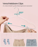 NEU 30er Set Kleiderbügel mit drehbaren Haken transparent