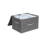 Neu Aufbewahrungsbox faltbar Grau mit leinenartiger Textur