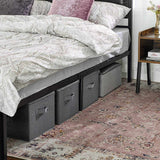 Neu Aufbewahrungsbox faltbar Grau mit leinenartiger Textur