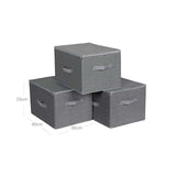 Neu Aufbewahrungsbox faltbar Grau mit leinenartiger Textur