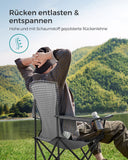 NEU Klapp-Campingstuhl mit gepolsterter Sitz grau-schwarz