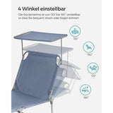 NEU Klappbare Sonnenliege mit Sonnenschutz 53 x 193 x 29,5 cm blau