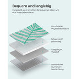 NEU Picknickdecke 200 x 200 cm grau mit tropischem Farn grau