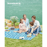 NEU Picknickdecke 200 x 200 cm wasserdicht grün-blau