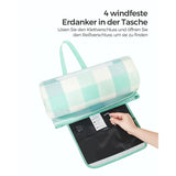 NEU Picknickdecke 300 x 200 cm wasserdicht grün-weiß
