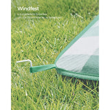 NEU Picknickdecke 300 x 200 cm wasserdicht grün-weiß