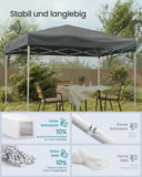 NEU Pavillon 3 x 3 m mit Sonnenschutz dunkelgrau