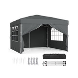 NEU Faltpavillon 3 x 3 m mit 4 Seitenwänden dunkelgrau