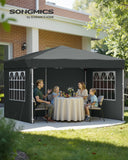 NEU Faltpavillon 3 x 3 m mit 4 Seitenwänden dunkelgrau