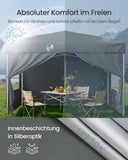 NEU Faltpavillon 3 x 3 m mit 4 Seitenwänden dunkelgrau