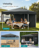 NEU Faltpavillon 3 x 3 m mit 4 Seitenwänden dunkelgrau
