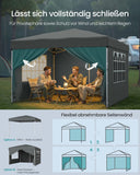 NEU Faltpavillon 3 x 3 m mit 4 Seitenwänden dunkelgrau
