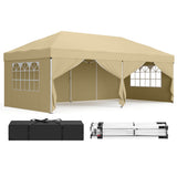 NEU Faltpavillon 3 x 6 m 6 Seitenwände beige