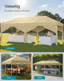 NEU Faltpavillon 3 x 6 m 6 Seitenwände beige