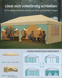 NEU Faltpavillon 3 x 6 m 6 Seitenwände beige