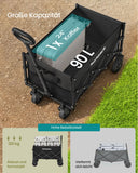 NEU Handwagen faltbar 150L Rollen tintenschwarz