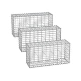 NEU 3er-Set Gabionenkörbe mit 5 x 10 cm Maschenweite silber